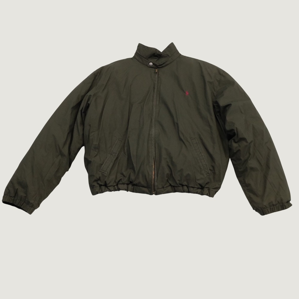 Polo Ralph Lauren Bomber Jacket Mens Green Down Fill Gorpcore Large Harrington
